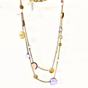 Coach Gold and Purple Necklace